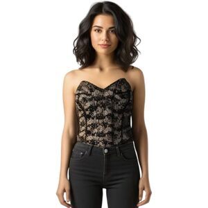 Lady Marlene Rare Vintage 1950-60's Black Lace Corset Bustier Size 36C